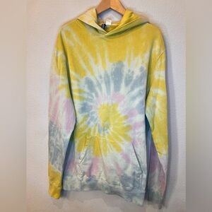 Divided tie-dye hoodie